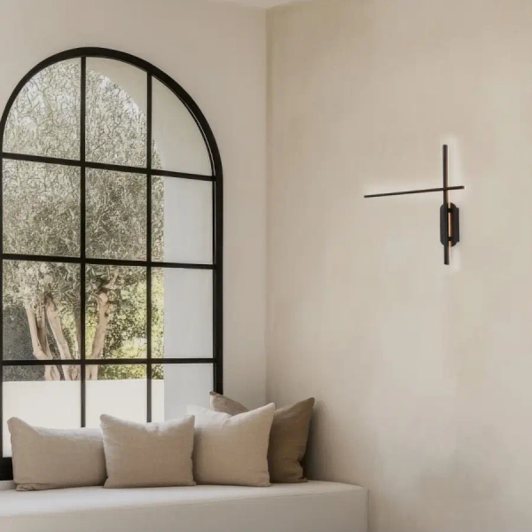 Minimalistyczna lampa naścienna 1945 LED 20W 3000K do biura czarny