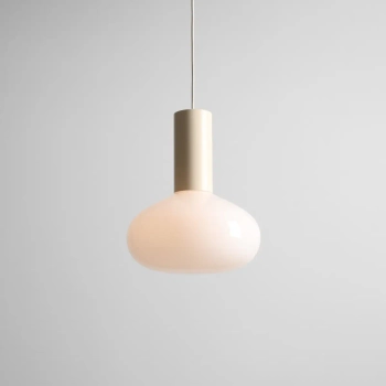 Owalna wisząca lampa Flo Cream M 7000G9_M do salonu kremowa