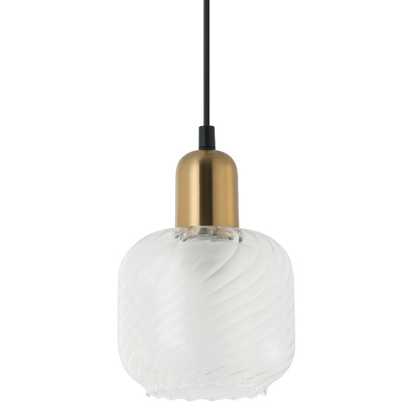Loftowa LAMPA wisząca LAMEZIA PND-67594-1-BRO+CL Italux szklany zwis do sypialni mosiądz