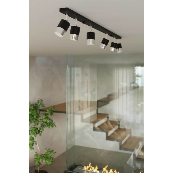 Natynkowa lampa salonowa SL.1068 z regulacją czarna chrom