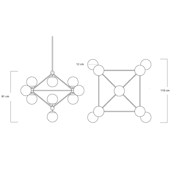Designerska lampa wisząca Astrifero ST-9047-15 transparent Step geometryczna czarna