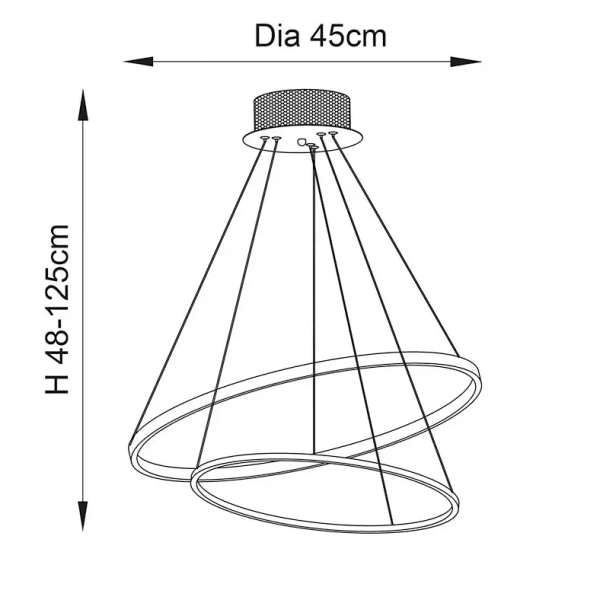 Pierścieniowa lampa wisząca Kline KLINE-2CH LED 28W 3000K chrom