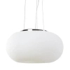 Wisząca lampa okrągła Inez do przedpokoju biała chrom