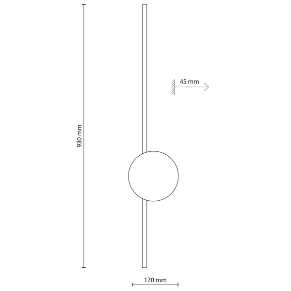 Naścienny kinkiet do jadalni Java 1441 LED 22W 3000K listwa drewniany czarny