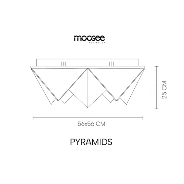 Plafon PYRAMIDS złota MSE1501100589 1xLED 106W 3000K glamour