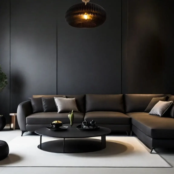 Ekologiczna lampa sufitowa ARMONI 42101/52/30 Lucide z papieru czarny złoty