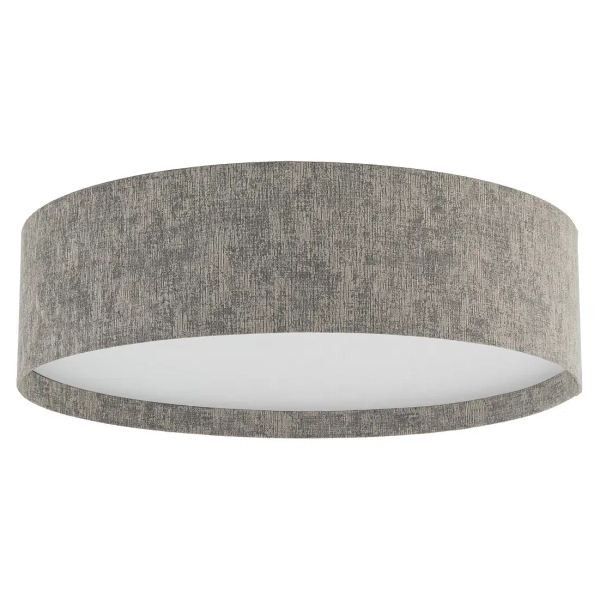Okrągła lampa sufitowa LAGO 11680 tkaninowa do salonu szara
