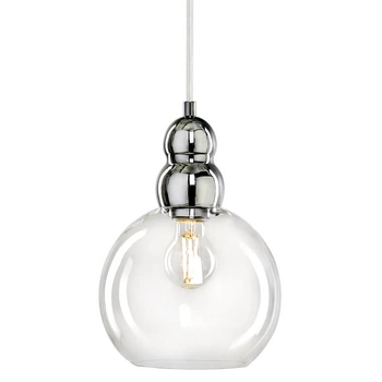 Wisząca lampa loftowa Akso do pokoju biała przezroczysta