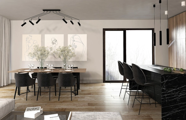 Pająk lampa sufitowa Eye 6505 czarna do sypialni z regulacją