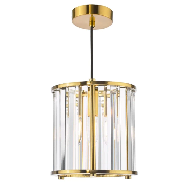 Zwisająca lampa nad stół Kiran KIR0135 kryształowa mosiądz