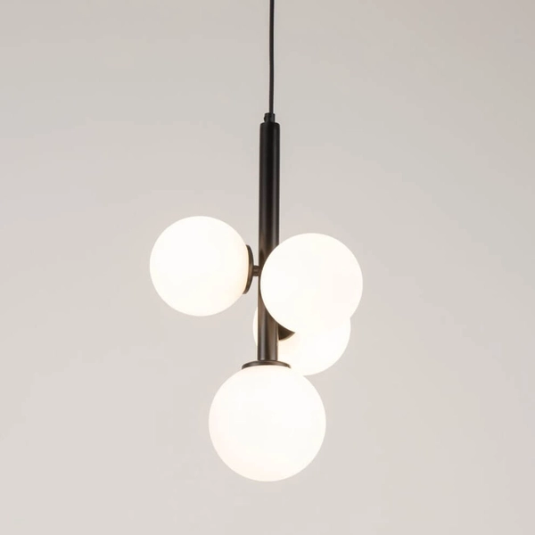 Zwisająca lampa Perla 33487 Sigma kule szklana metalowa biała czarna