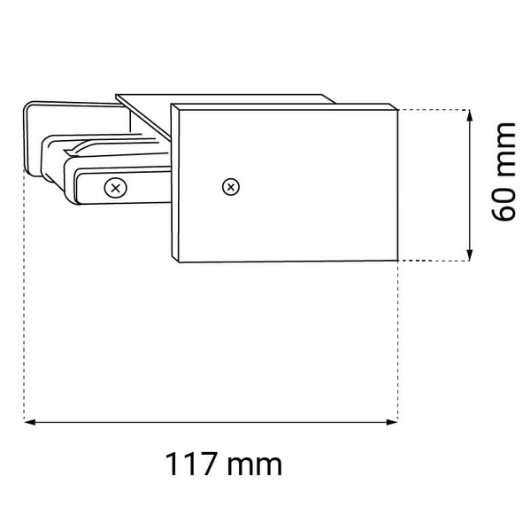 Zasilanie do szynoprzewodów 6352 BROSline metalowe 1-fazowe białe