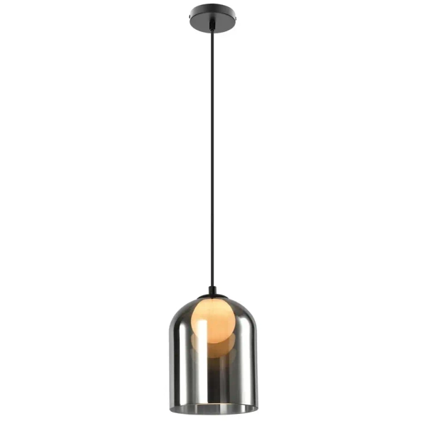 Szklana wisząca lampa Klea 31-38340 szklana na korytarz grafitowa