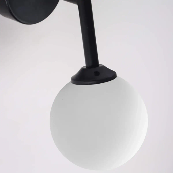 Kinkiet lampa ścienna DORADO LP-002/1W BK Light prestige loftowa oprawa szklana kula czarna biała
