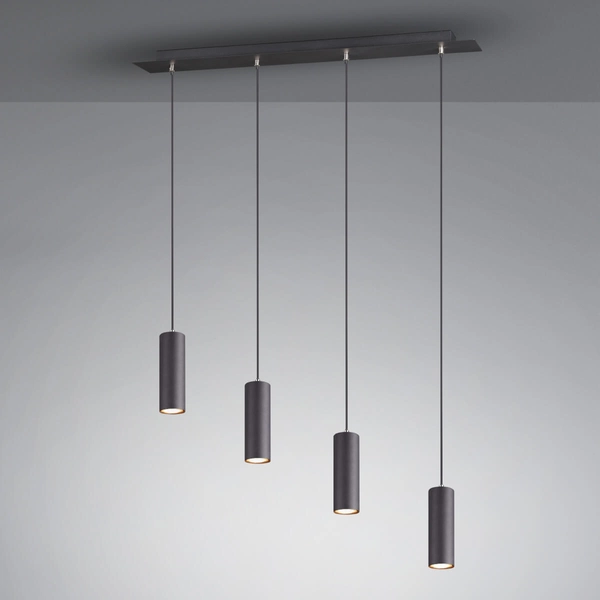 Wisząca lampa loftowa VANTOS DL432312400 Trio tubki do jadalni czarny