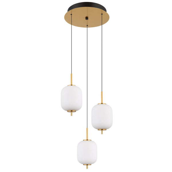 Potrójna wisząca lampa Ewald 15217-3 LED 20W 3000K kule mosiądz białe