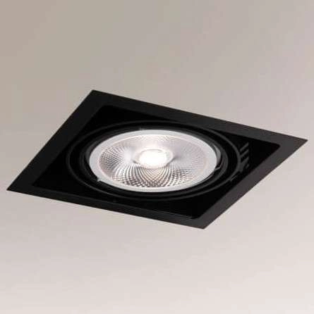 Oczko LAMPA sufitowa MUKO 3311 Shilo kwadratowa OPRAWA podtynkowa do zabudowy WPUST czarny