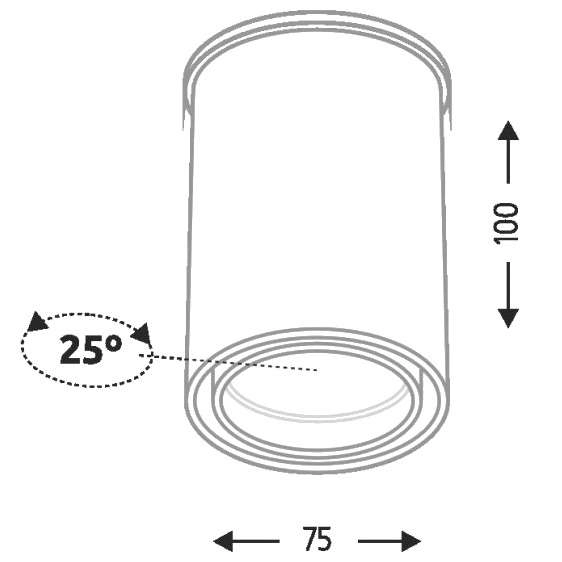 Spot LAMPA sufitowa OSAKA 1119 Shilo plafon OPRAWA metalowa tuba DOWNLIGHT czarny