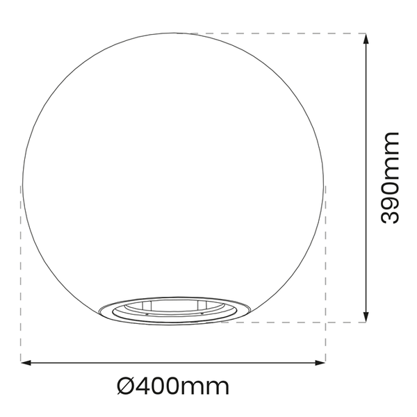 Ogrodowa kula na taras Globo biała EKO0458 40cm kula IP44 biała