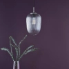 Ryflowana lampa wisząca Abrielle ABR0108 szklany owalny nikiel