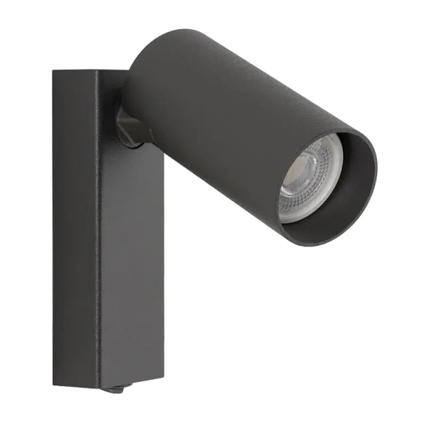 Metalowa lampa ścienna FOURTY 11766 regulowana tuba jedwabisty grafit