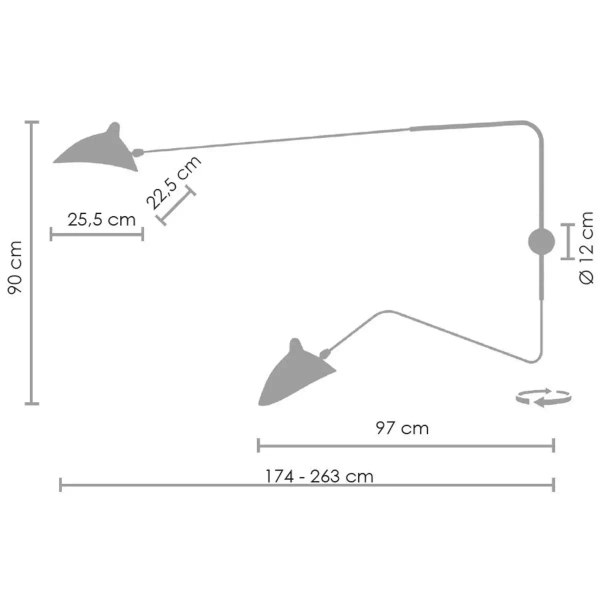 Ścienna lampa na wysięgniku Crane ST-W8702 Step do czytania czarna
