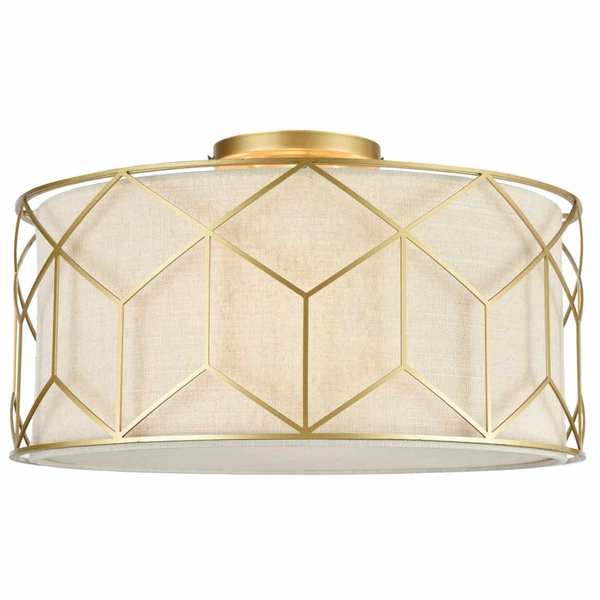 Plafon LAMPA sufitowa MESSINA H223-PL-03-G Maytoni abażurowa OPRAWA plafoniera okrągła złota beżowa