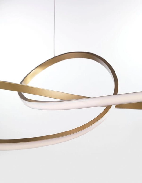 Ledowy żyrandol pokojowy Jerez spirala LED 53W złota