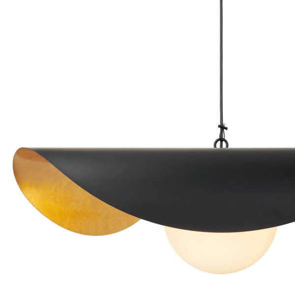 Lampa wisząca ze szklanym kloszem ENZO ST-F22020601-D60 black czarny złoty