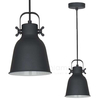 Industrialna LAMPA wisząca LAVARE MD-HN82608-1-BK+WH Italux metalowa OPRAWA loftowy zwis grafitowy biały