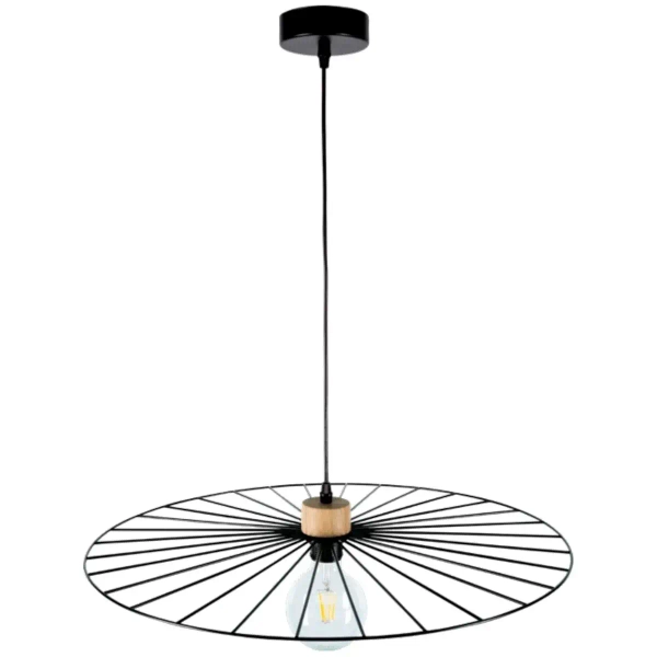 Druciana lampa wisząca ANTONELLA 189249104 metalowy zwis kapelusz czarny