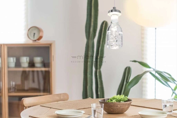 LAMPA wisząca BOTTLE ML431 Milagro zwis OPRAWA LED 5W 4000K butelka bottle chrom przezroczysta