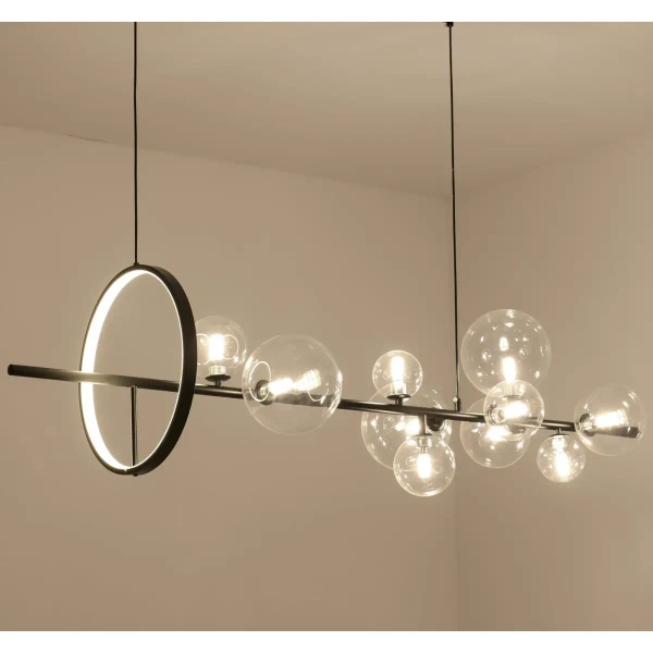 Podwieszana lampa Orion MP0084-L1200 Step LED 8W 3000K bąbelki szklane czarna