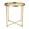Metalowy stolik Moon DP-F80 brass Moos Home do salonu okrągły mosiądz