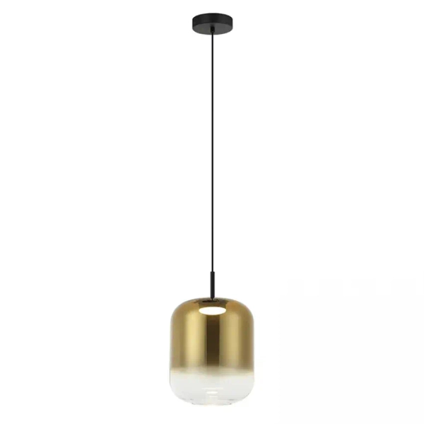 Wisząca lampa nad stół 23215 LED 12W 3000K szklana owalna czarny złoty