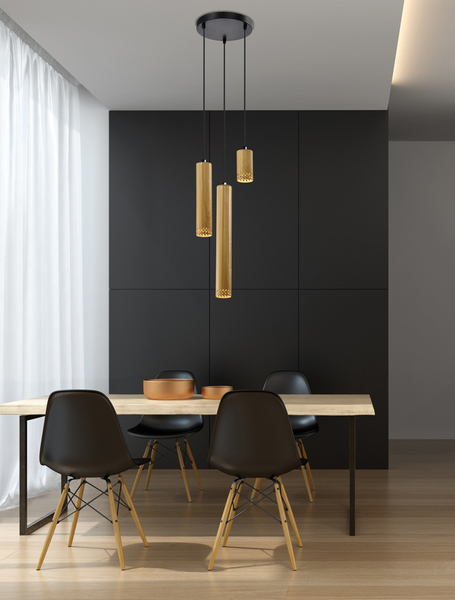 Salonowa lampa wisząca Tubo 33-79121 Candellux tuba czarna drewno