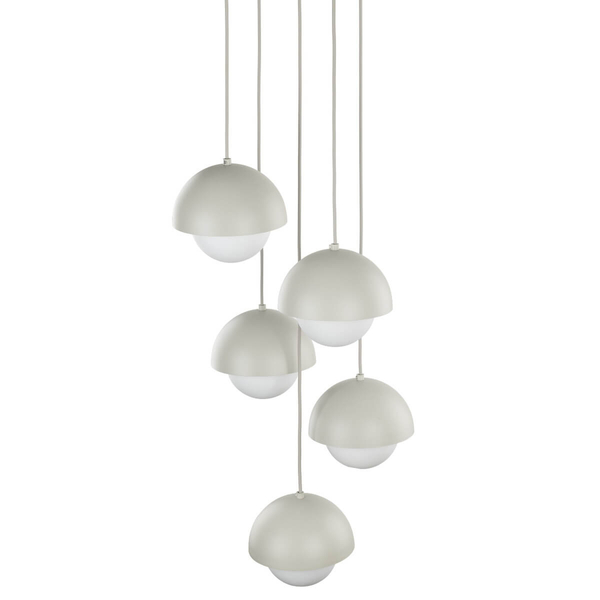 Lampa kaskadowa zwisająca Bono 10214 do sypialni kule beżowa biała