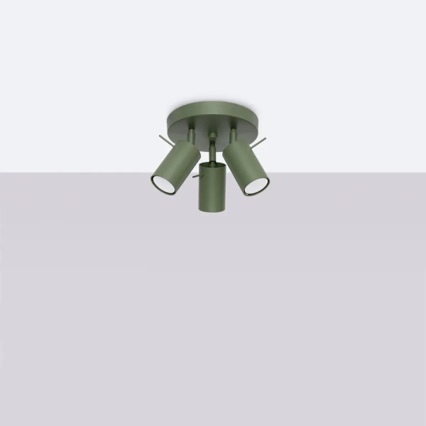 Potrójna lampa sufitowa RING SL.1503 regulowana tubki oliwkowe