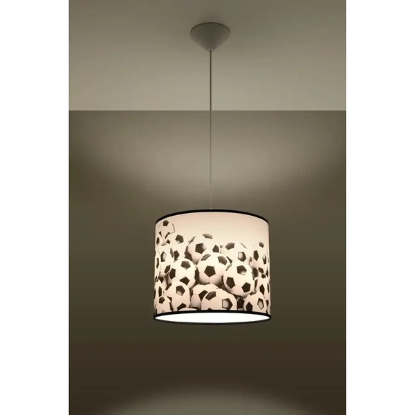 Lampa zwis do pokoju dziecka Piłka SL.1426 Sollux abażur czarna biała