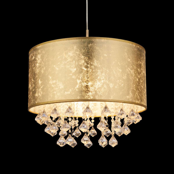 LAMPA wisząca AMY 15187H3 Globo okrągła OPRAWA abażurowa ZWIS z kryształkami glamour crystal złoty