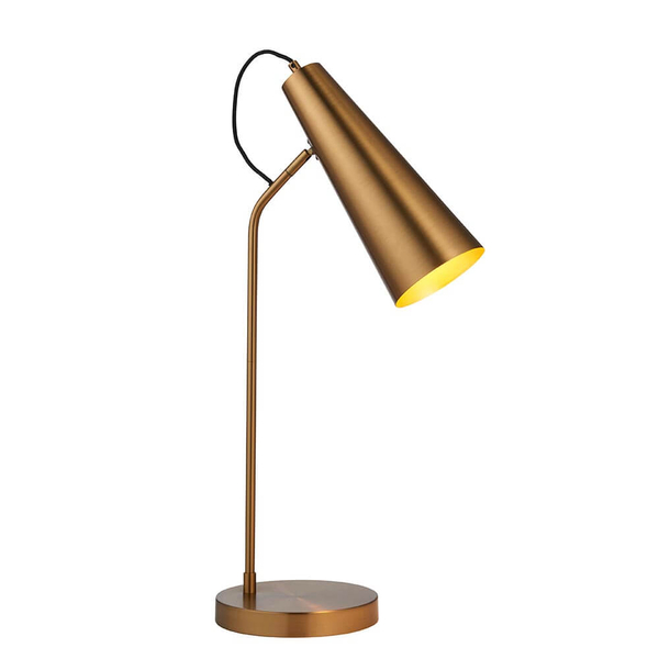 Stołowa lampka metalowa Karna New 107527 z wtyczką mosiądz
