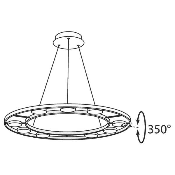Okrągła lampa wisząca Fad MOD070PL-L63B3K LED 63W 3000K czarna