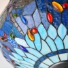 Szklana lampa sufitowa Dragonfly 70722 witrażowa do sypialni niebieska