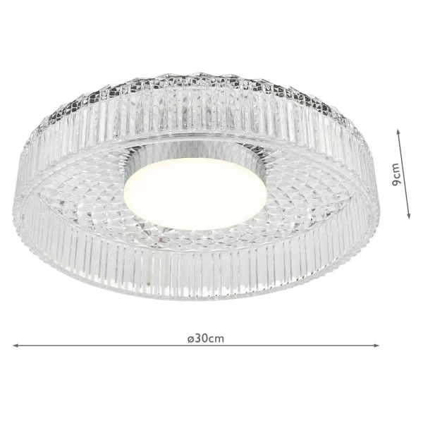Kryształowy plafon Leena LEE5208 LED 16W 2700K okrągły chrom