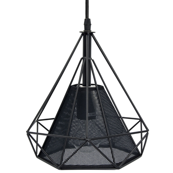 Industrialna LAMPA wisząca Piramida 8801/1 ZWIS - 07 Elem druciana OPRAWA metalowy ZWIS piramida czarna