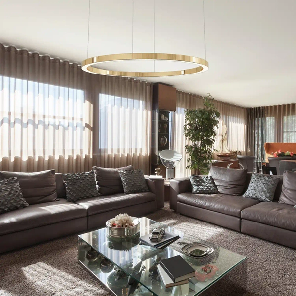 Okrągła lampa wisząca Aurum PL0116-130 Yaskr LED 55W 3000K złota