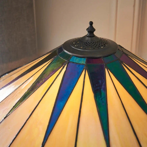 Lampa stołowa do jadalni Dark star 64045 witrażowa szklana kolorowa brązowa