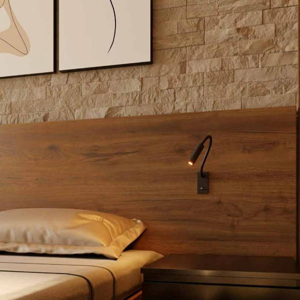 Regulowany kinkiet ścienny Rider W0046 Maxlight LED 3W 3000K do czytania czarny