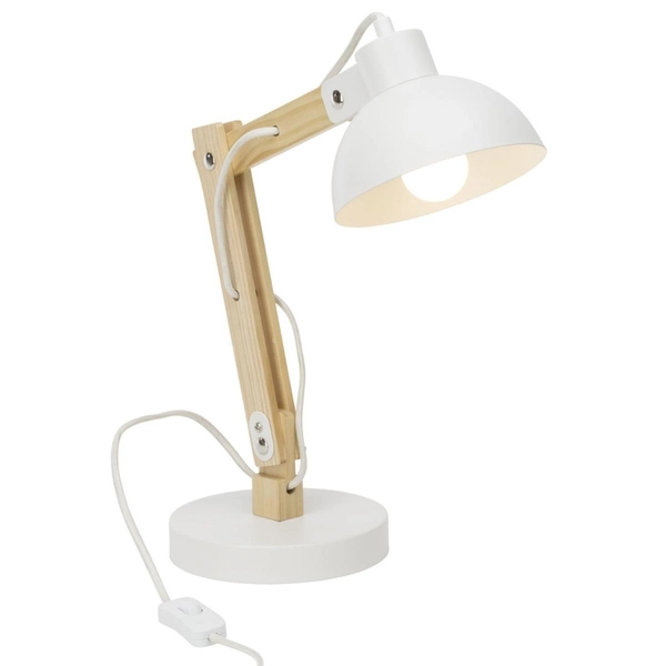 Biurkowa lampa Moda 98979/05 z regulacją drewniana biała