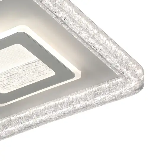 Kwadratowy kryształowy plafon Tempio PLF-54182S-WH LED 55W 3000-6500K biały